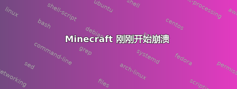 Minecraft 刚刚开始崩溃