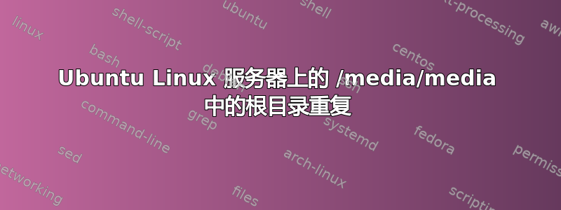 Ubuntu Linux 服务器上的 /media/media 中的根目录重复