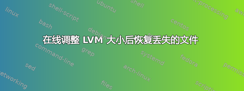 在线调整 LVM 大小后恢复丢失的文件