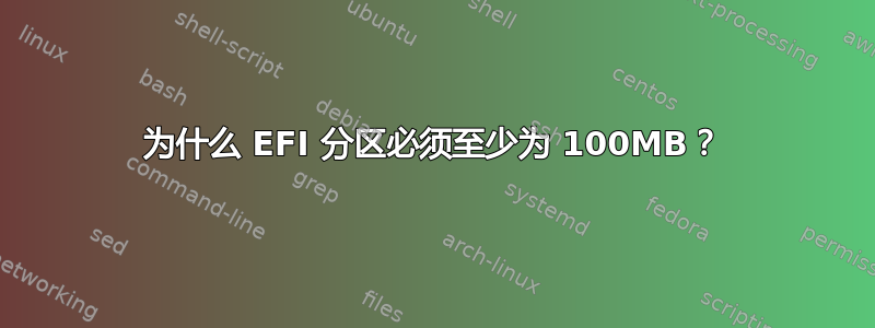 为什么 EFI 分区必须至少为 100MB？