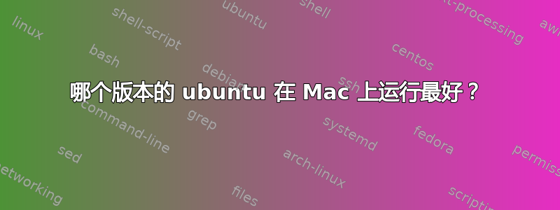 哪个版本的 ubuntu 在 Mac 上运行最好？