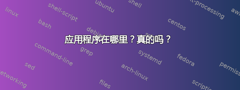 应用程序在哪里？真的吗？