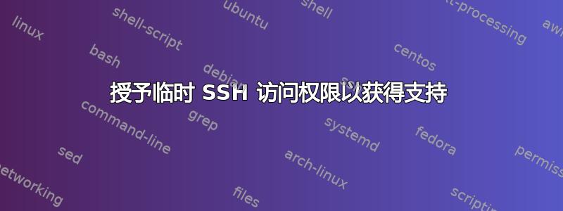 授予临时 SSH 访问权限以获得支持