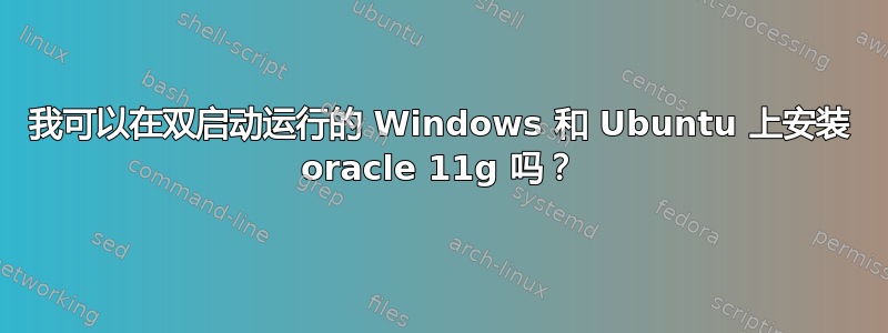 我可以在双启动运行的 Windows 和 Ubuntu 上安装 oracle 11g 吗？