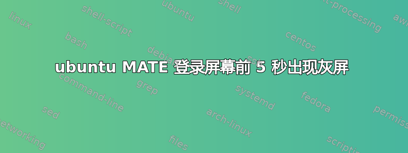 ubuntu MATE 登录屏幕前 5 秒出现灰屏