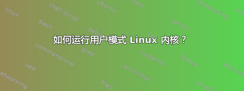 如何运行用户模式 ​​Linux 内核？