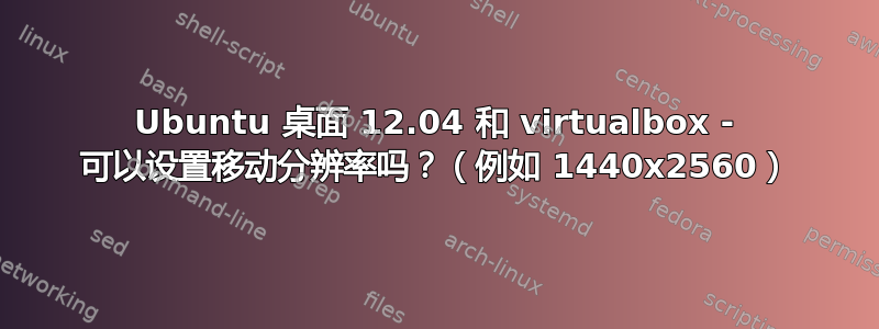 Ubuntu 桌面 12.04 和 virtualbox - 可以设置移动分辨率吗？（例如 1440x2560）