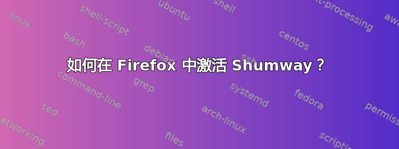 如何在 Firefox 中激活 Shumway？