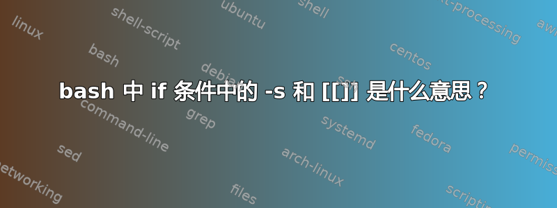 bash 中 if 条件中的 -s 和 [[]] 是什么意思？