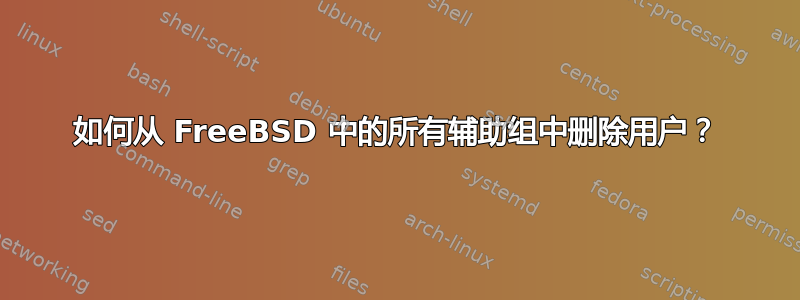 如何从 FreeBSD 中的所有辅助组中删除用户？