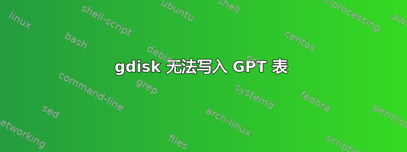 gdisk 无法写入 GPT 表