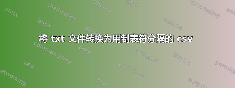 将 txt 文件转换为用制表符分隔的 csv