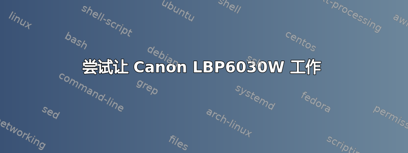 尝试让 Canon LBP6030W 工作