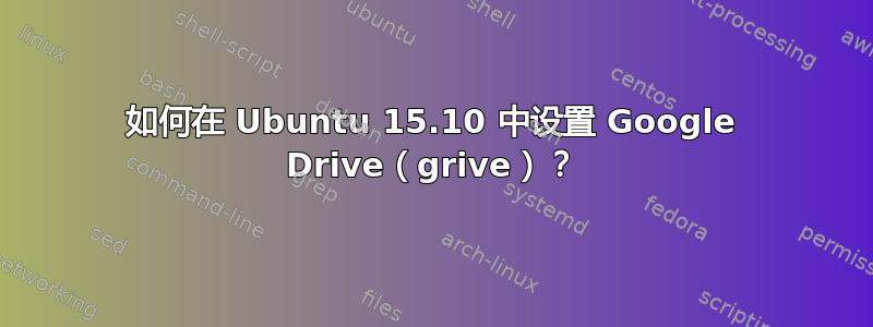 如何在 Ubuntu 15.10 中设置 Google Drive（grive）？