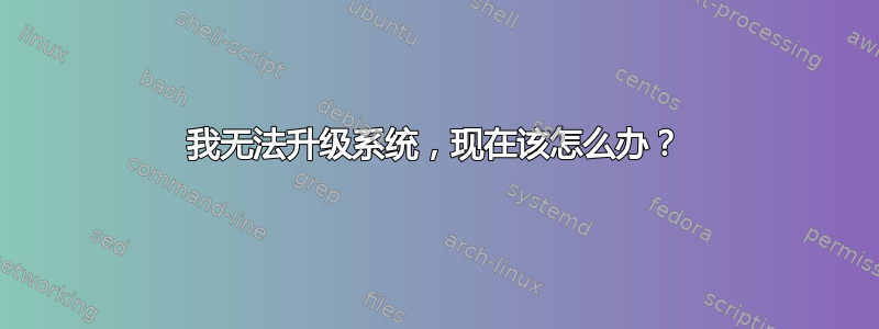 我无法升级系统，现在该怎么办？