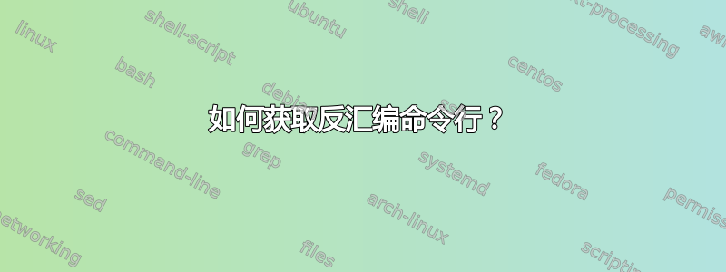 如何获取反汇编命令行？