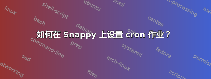 如何在 Snappy 上设置 cron 作业？