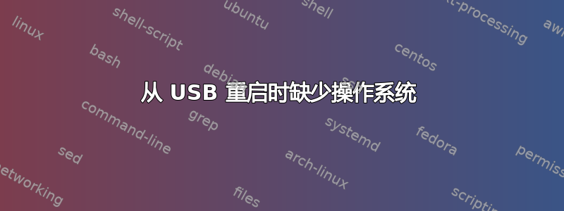 从 USB 重启时缺少操作系统