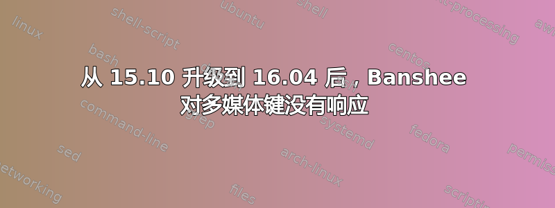 从 15.10 升级到 16.04 后，Banshee 对多媒体键没有响应