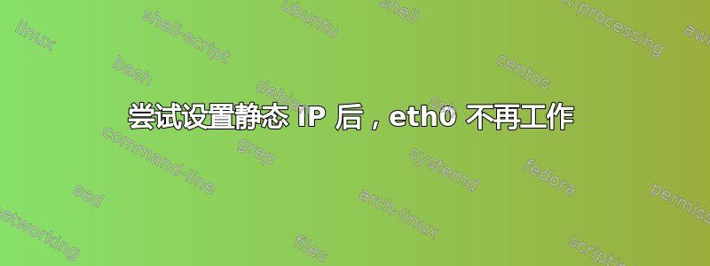 尝试设置静态 IP 后，eth0 不再工作