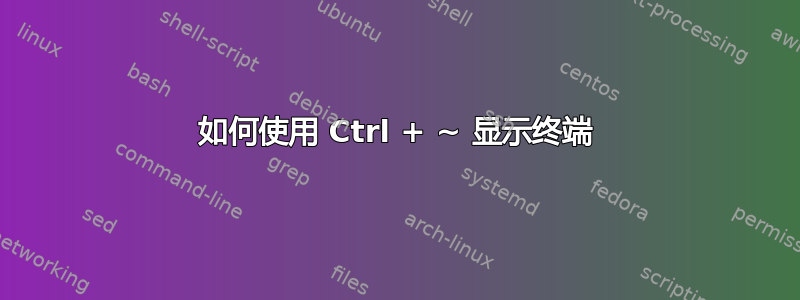 如何使用 Ctrl + ~ 显示终端