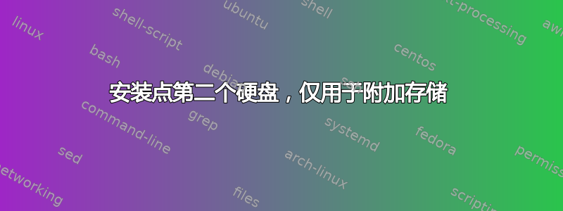 安装点第二个硬盘，仅用于附加存储