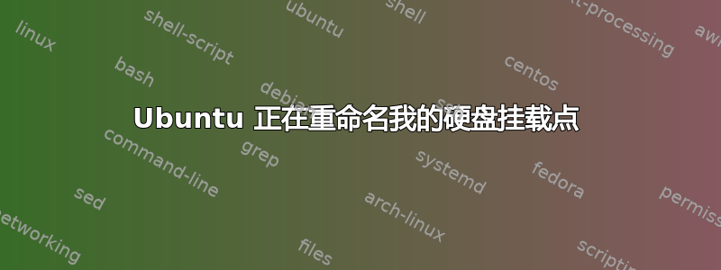 Ubuntu 正在重命名我的硬盘挂载点