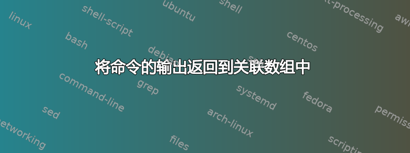 将命令的输出返回到关联数组中