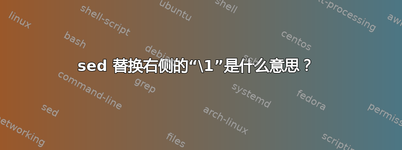 sed 替换右侧的“\1”是什么意思？ 