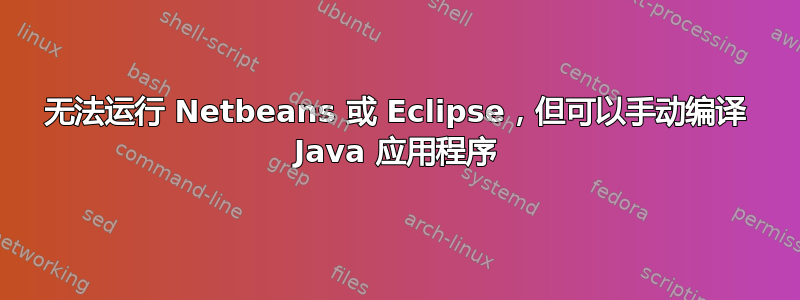 无法运行 Netbeans 或 Eclipse，但可以手动编译 Java 应用程序