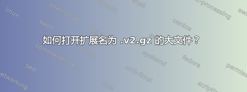 如何打开扩展名为 .v2.gz 的大文件？