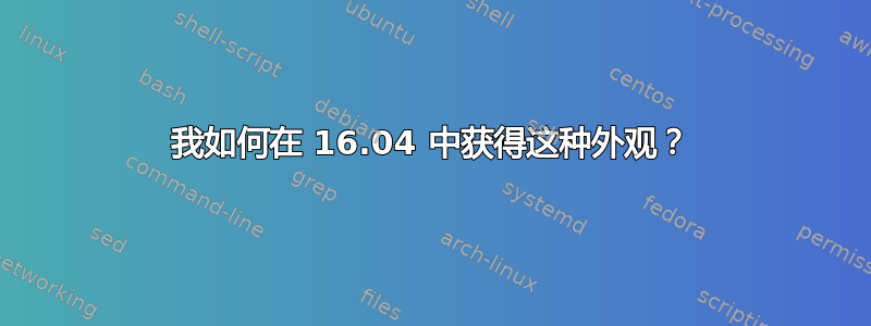 我如何在 16.04 中获得这种外观？