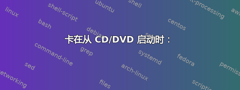 卡在从 CD/DVD 启动时：