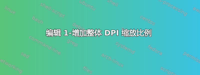 编辑 1-增加整体 DPI 缩放比例