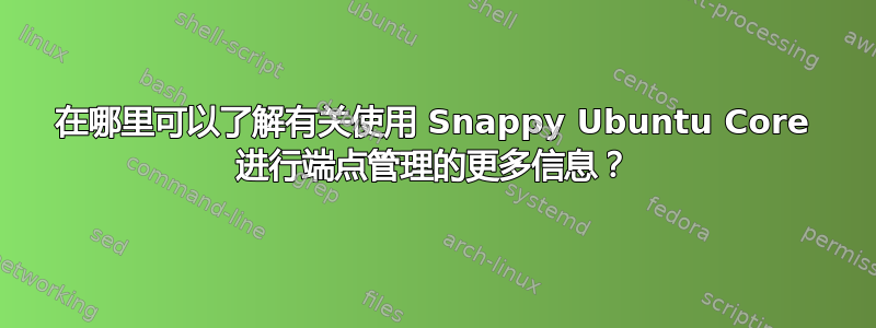 在哪里可以了解有关使用 Snappy Ubuntu Core 进行端点管理的更多信息？