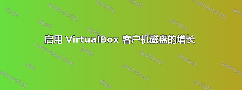 启用 VirtualBox 客户机磁盘的增长