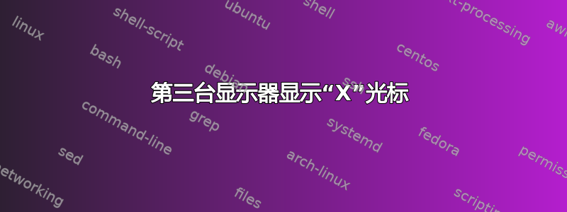 第三台显示器显示“X”光标