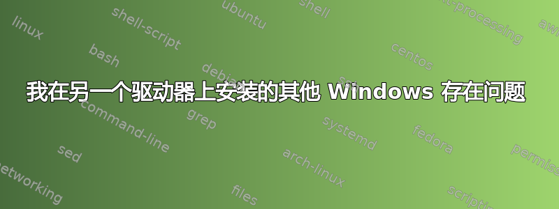 我在另一个驱动器上安装的其他 Windows 存在问题