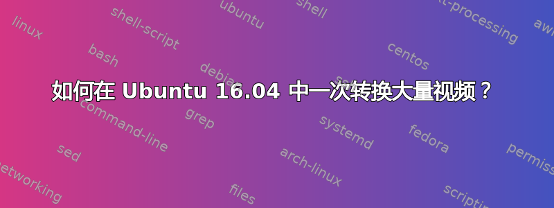 如何在 Ubuntu 16.04 中一次转换大量视频？