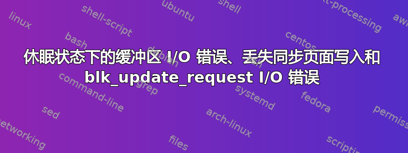 休眠状态下的缓冲区 I/O 错误、丢失同步页面写入和 blk_update_request I/O 错误