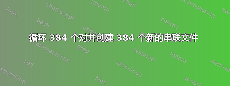 循环 384 个对并创建 384 个新的串联文件