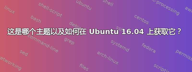 这是哪个主题以及如何在 Ubuntu 16.04 上获取它？