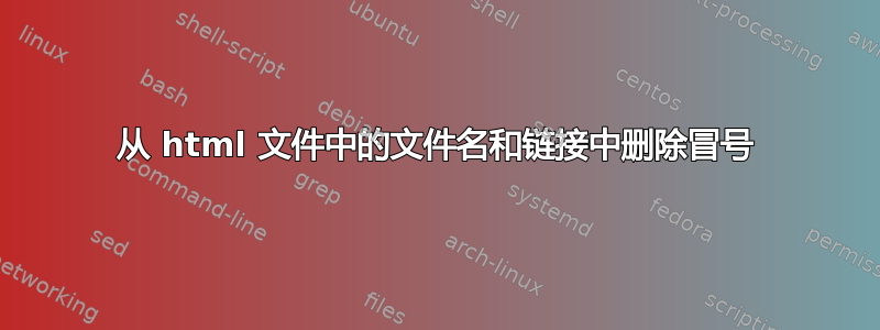 从 html 文件中的文件名和链接中删除冒号