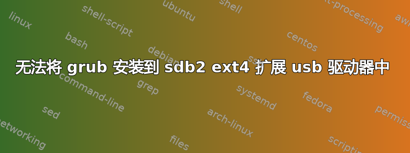 无法将 grub 安装到 sdb2 ext4 扩展 usb 驱动器中