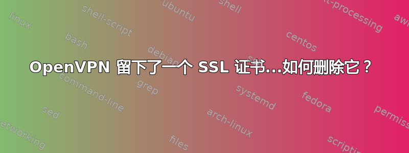 OpenVPN 留下了一个 SSL 证书...如何删除它？