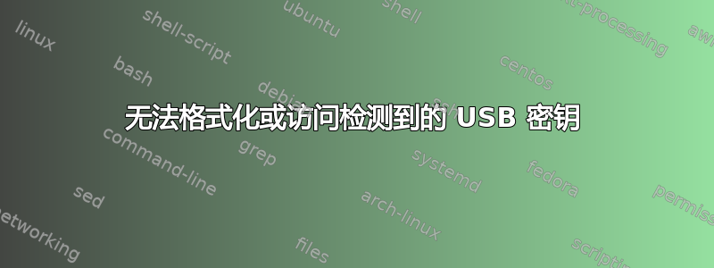 无法格式化或访问检测到的 USB 密钥