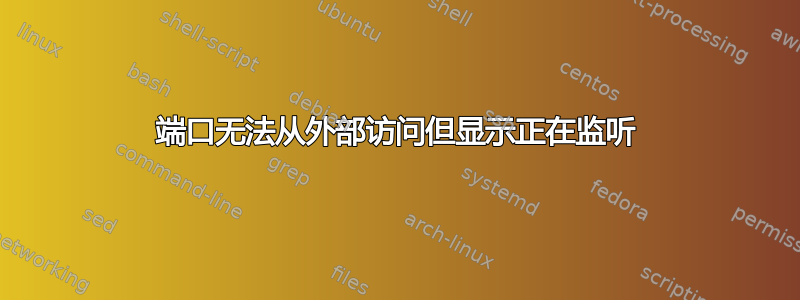 端口无法从外部访问但显示正在监听