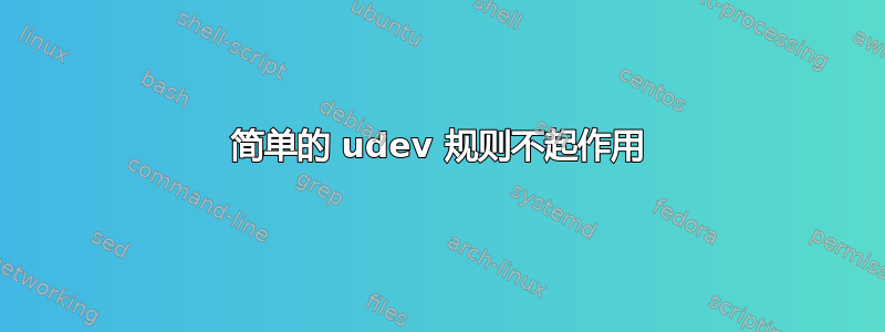 简单的 udev 规则不起作用