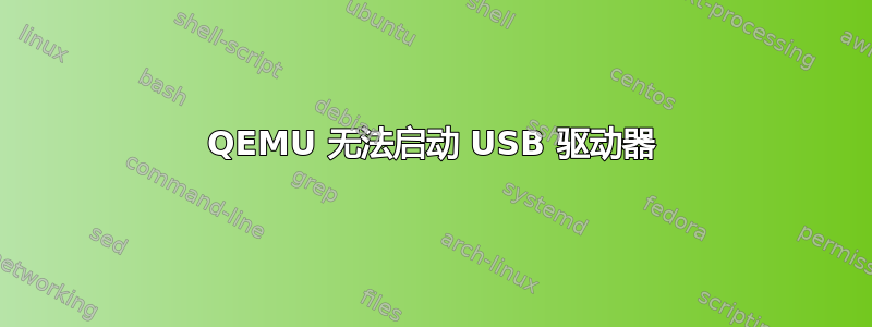 QEMU 无法启动 USB 驱动器