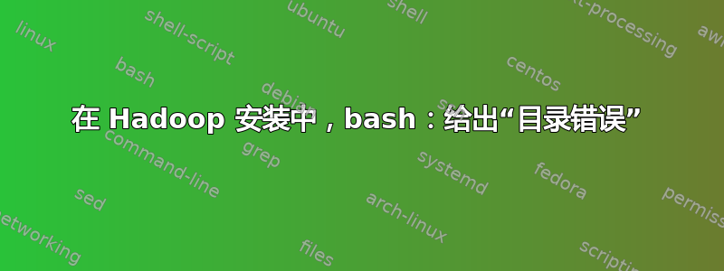 在 Hadoop 安装中，bash：给出“目录错误”